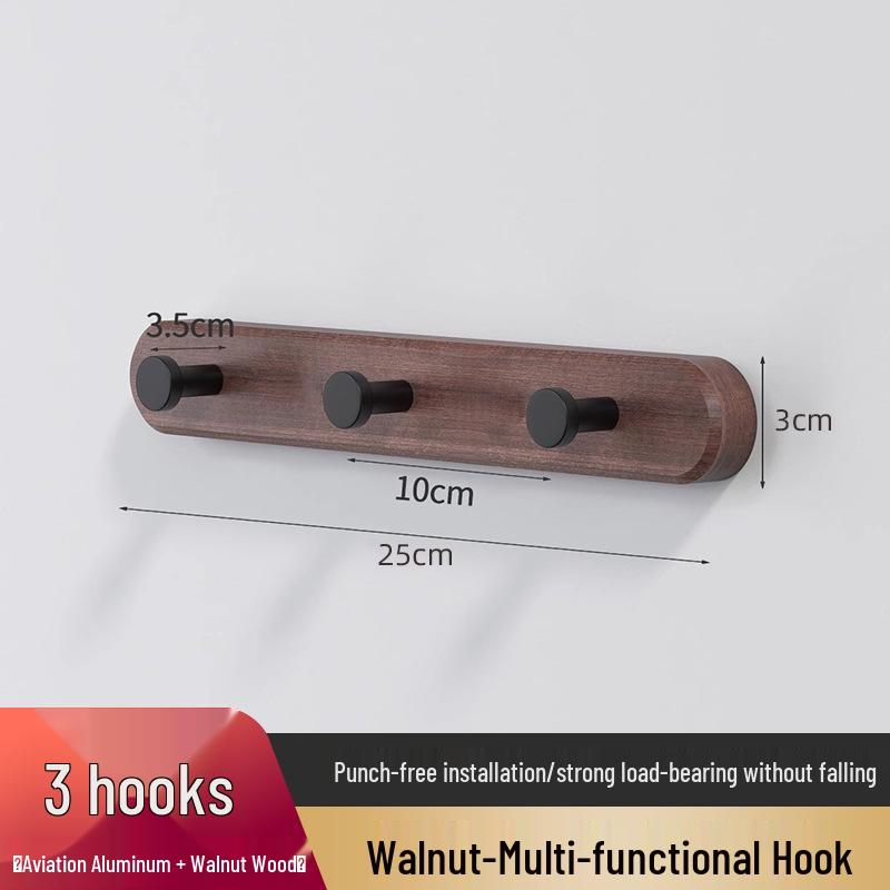 Log Style Wooden Wall-Mounted Coat and Clothes Hook