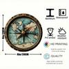 World Map Aluminum Roundel Sign Degree Grid Home Bar Cafe Wall Decor