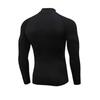 Men's High-Collar Basketball Training Tights - Long Sleeve, Plus Velvet, Warm, High Elastic, Quick-Drying.