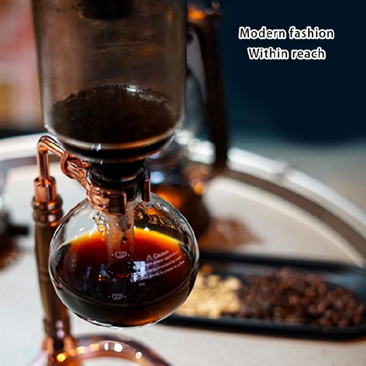 Caffettiera Sifone in Vetro Inclusi Sistemi di Estrazione Sottovuoto Manico in Legno Robusta Costruzione Resistente al Calore Per Case Caffetterie Preparazione Caffè Tè Bevande Fredde