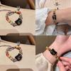 Exquisite Black Cat Ceramic Beaded Bracelet Colorful Cord New Chinese Style Jewelry