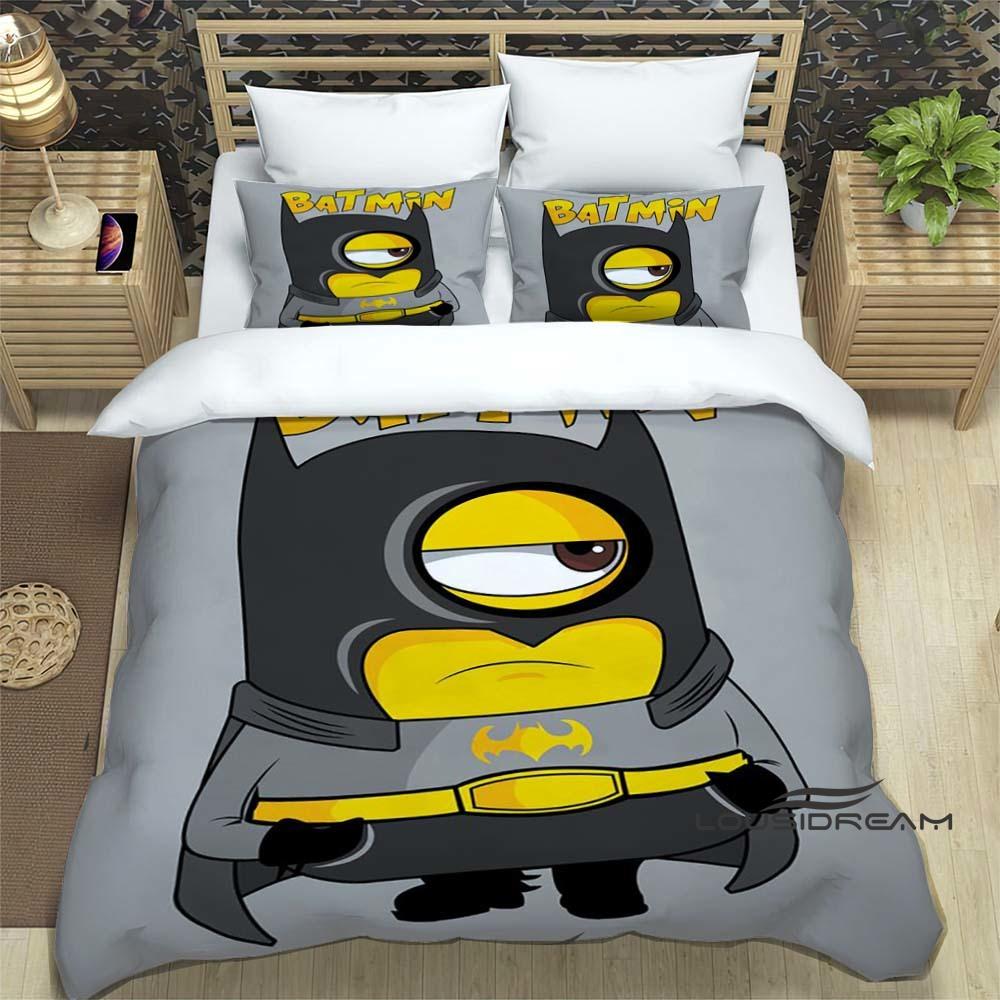 Trendy & Popular "Minions" Cartoon Print 3-Piece Bedding Set — Duvet Cover & Pillowcases (Suitable for Teens, Children, Boys &