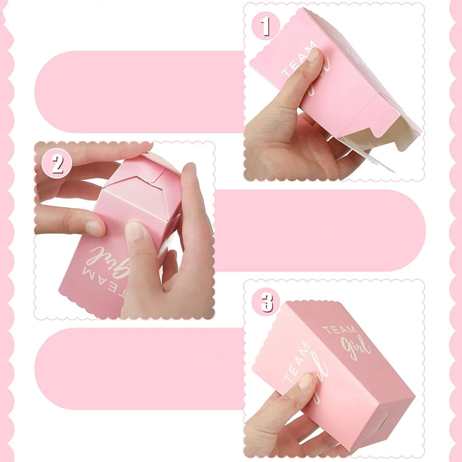

20 Pack Gender Reveal Paper Popcorn Boxes Decorative Dinnerware Mini Popcorn and Candy Favor Treat Boxes for Party Supplies 14x16cm