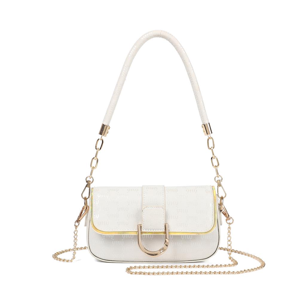 High-end Style Small Square Clutch Bag with Shoulder Strap and Small Side Pocket Accessory for The Underarm Area