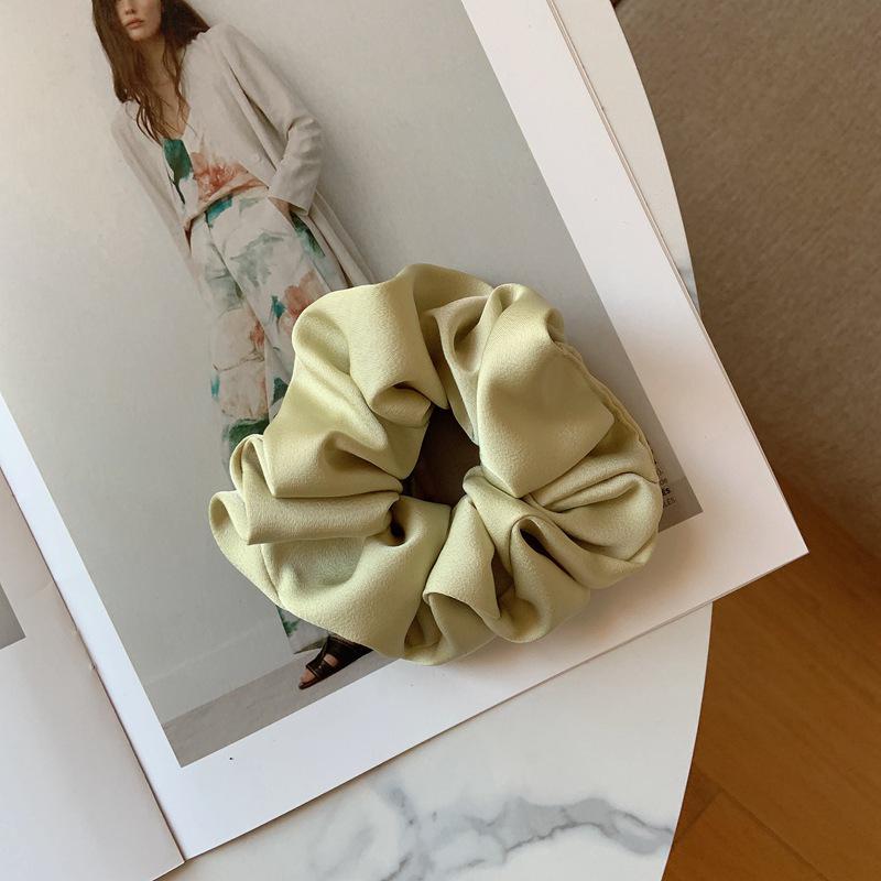 Korean Dongdaemun Women's French Silk Hair Scrunchie - Elegant Satin Hair Tie Accessories