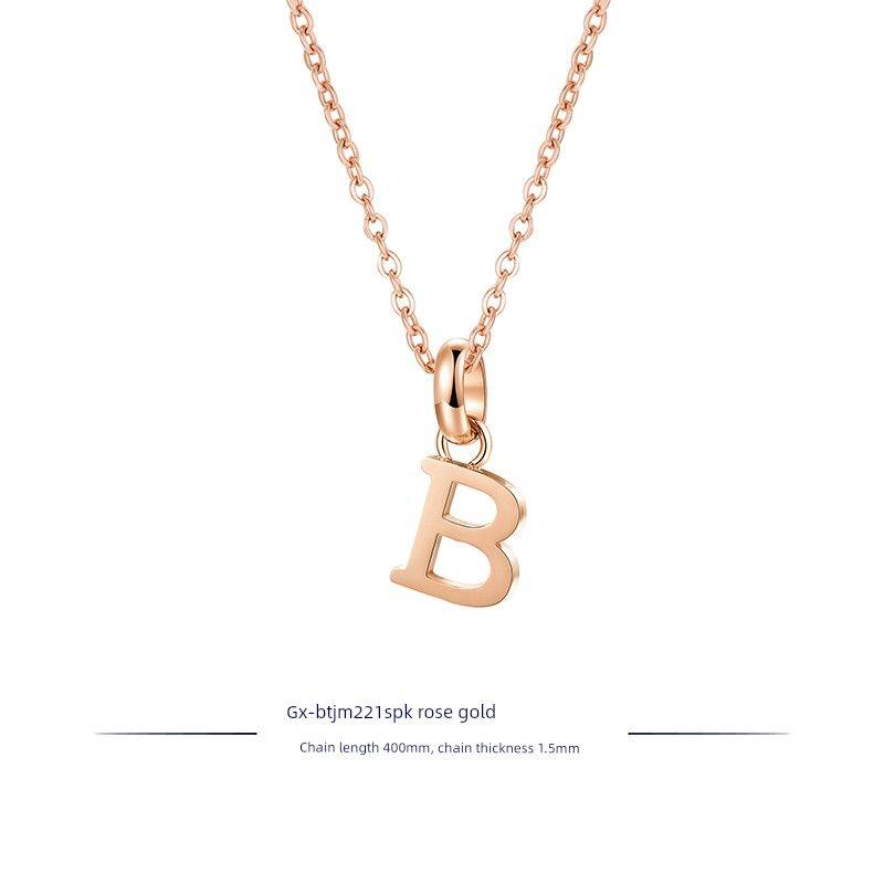 

brosway Fashion Minimalist Letter Necklace Women Titanium Steel Rose Gold Daily Easiest for match Clavicle Chain for Girlfriend Gx-Btjm 221Spk