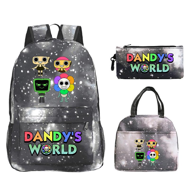 Dandy's world cartoon print fashion children's schoolbag set cross-border leisure student backpack three-piece set