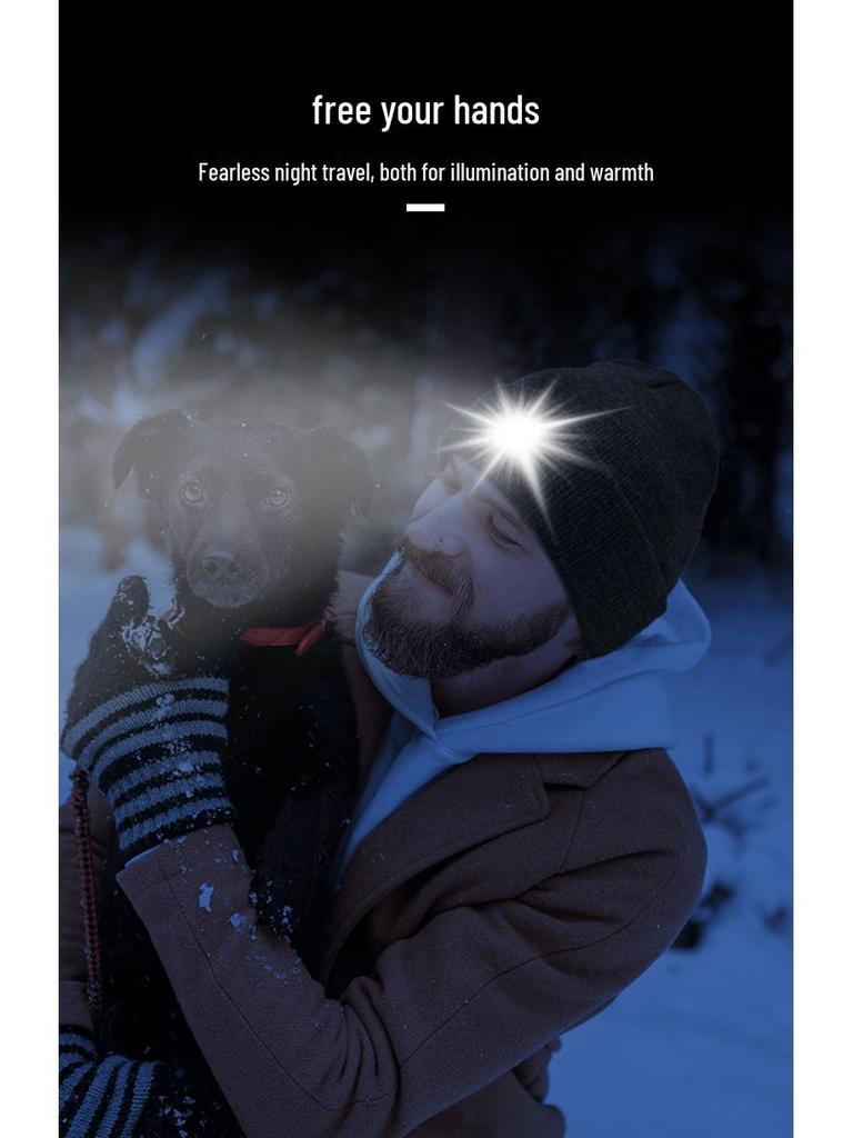 Rechargeable LED Luminous Knit Hat with Detachable Washable Light - 6 LEDs, 3 Modes, Free Shipping