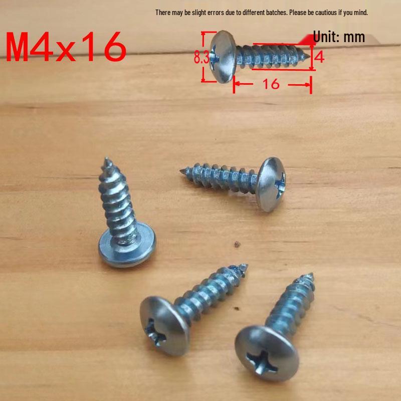 M4M5 Large Flat Head Galvanized Self-Tapping Phillips Wood Screws, Pan/Round Head