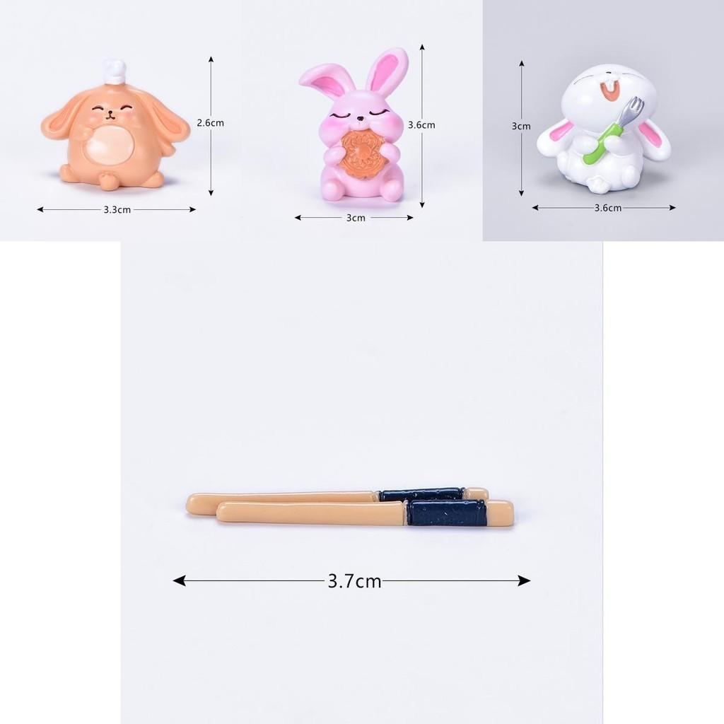 Adorable Diy Resin Rabbit Eat Mooncake Micro Landscape Decor For Mid-autumn Festival Celebration