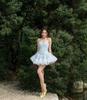 Retro Sweetheart Strapless Dress with 3D Petals and Cinched Waist
