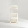 Slatted Laundry Storage Basket with Divider Standing Folding Two-Tier