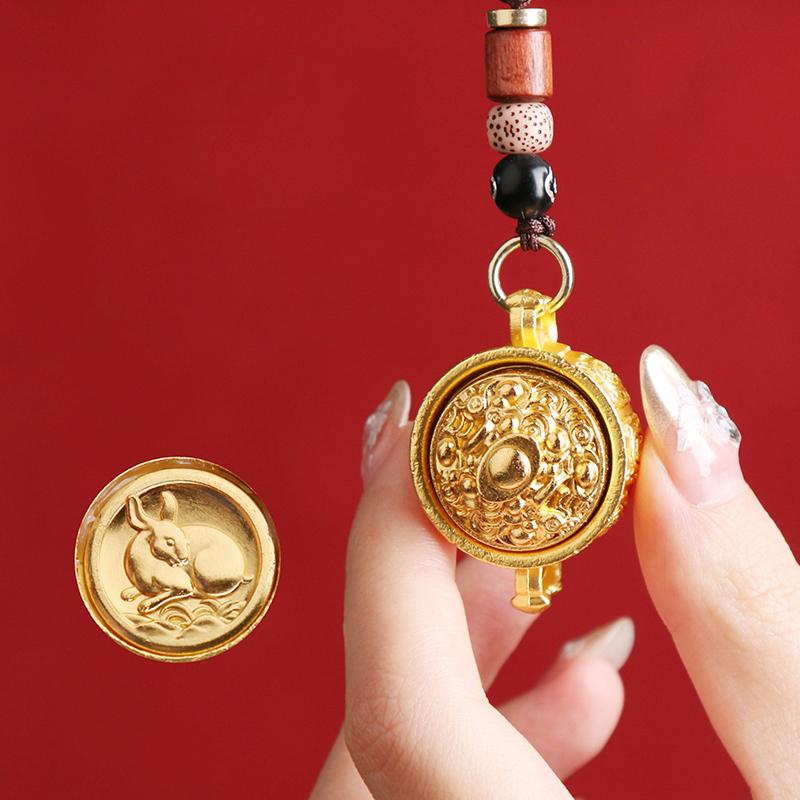 Kaksteist sodiaagi jäljendit messingist aardekauss, pöörlev meeste ja naiste rippuv kaunistus auto võtmehoidja ripats
