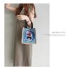 DIVA Rose Jute Bag, Women's Stylish Linen Tote Bag, Basket Bag, Summer, Small, Lightweight Handbag, Tote Bag, Girl's Jute (Light Blue)