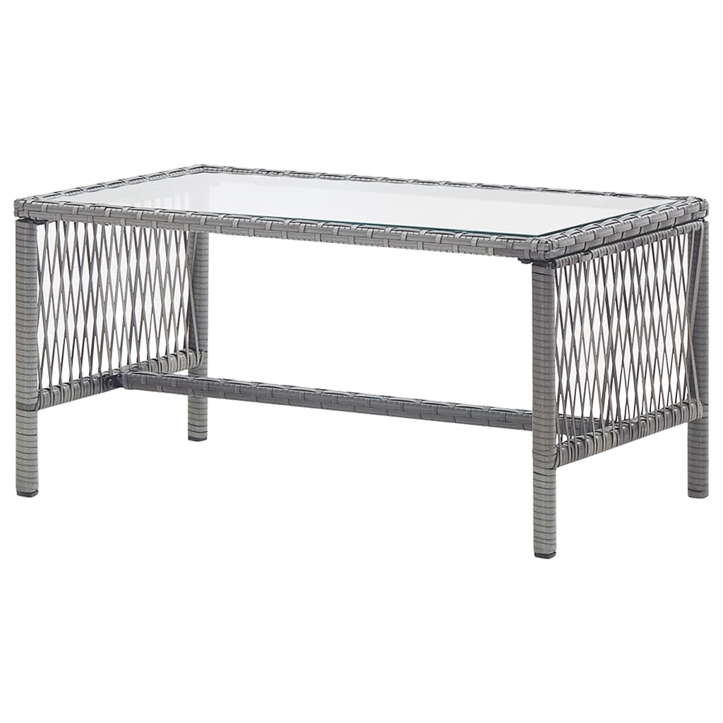 vidaXL 4-tlg. Garten-Lounge-Set mit Auflage Poly Rattan Anthrazit