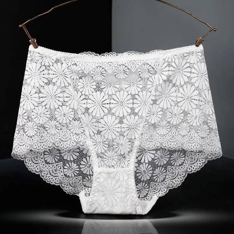 underwear women High-waisted sexy lingerie women hollowed-out lace plus size panties briefs ropa interior femenina ropa mujer