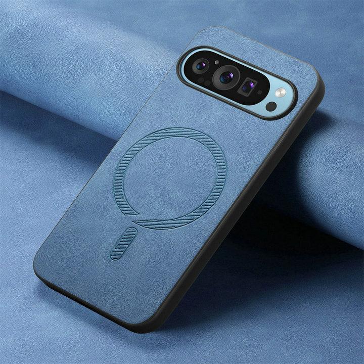 For Google Pixel 9 Pro XL 5G 2024 Magsafe Case Leather Magnet Back Panel Hard Funda Pixel 9 Cover Phone Pixel9 9Pro Shockproof