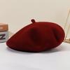 Beret Wool Knit Autumn Winter Vintage Womens Casual Outing Warm Comfortable