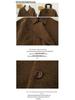 Retro Camel-Hair Short Wool Coat with Belt