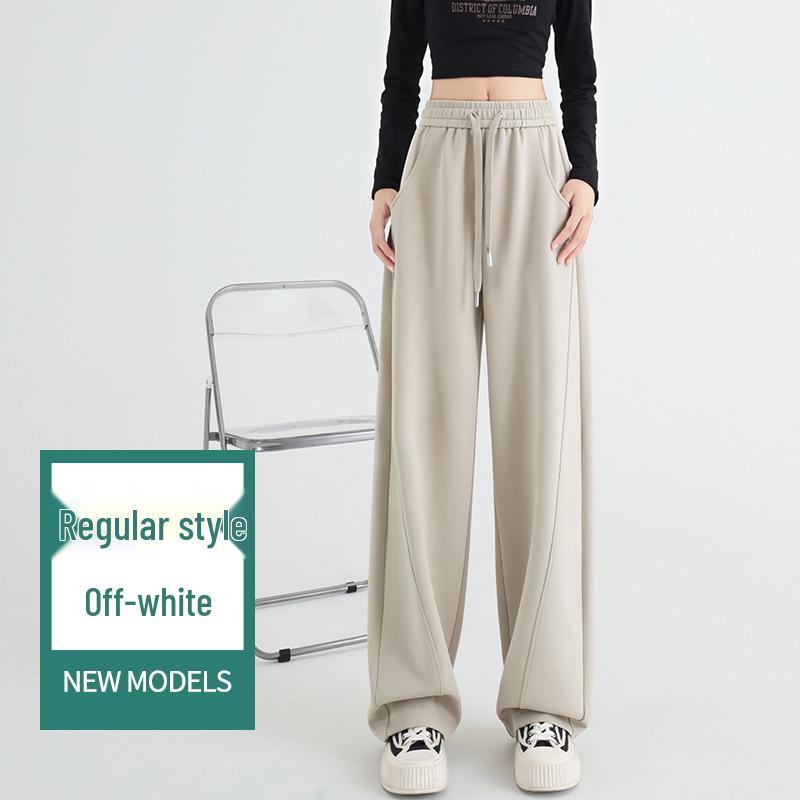 Banana Wide-Leg Women's Fleece-Lined Sweatpants - Autumn Winter 2025 Collection: Thick, Warm, Straight-Leg Pants.