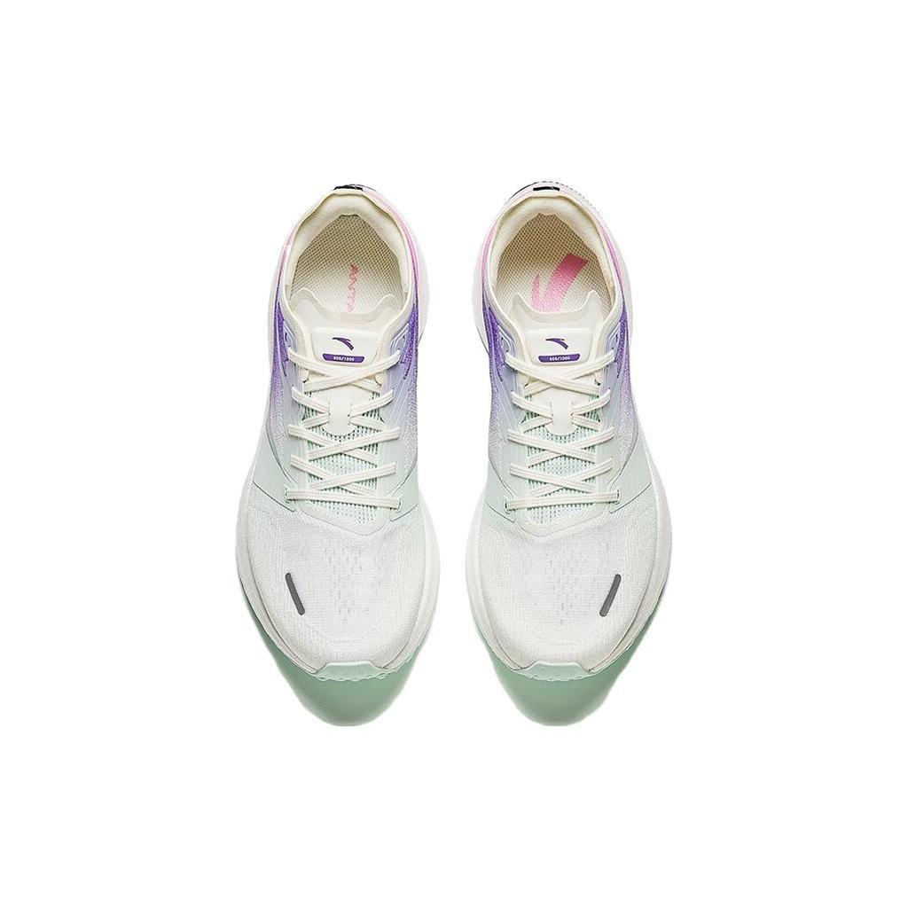 Anta Winding Running Shoes Women's Low Top Ivory White/Cool Green/Lotus Pink 922345585-3
