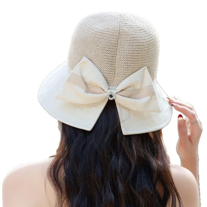 Sun Hat Children Fashion Four-Leaf Clover Sunscreen Bucket Hat Outdoor Breathable Bow Holiday Beach Hat