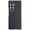 For Samsung Galaxy Z Fold7 5G Magnetic Case Carbon Fiber Texture PC Phone Cover with Screen Protector