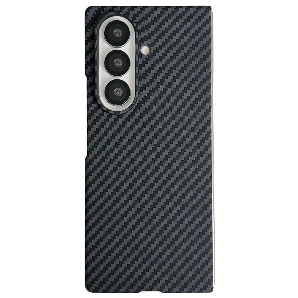 For Samsung Galaxy Z Fold7 5G Magnetic Case Carbon Fiber Texture PC Phone Cover with Screen Protector
