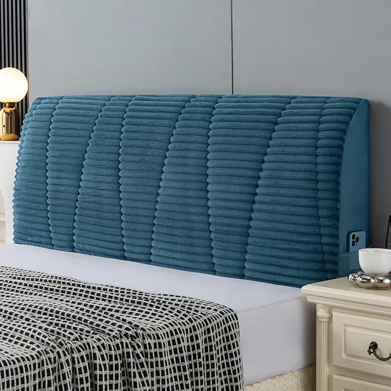 All-inclusive Winter Thicken Quilted Bed Head Cover Soft Velvet Headboard Cover Bed Backrest Bed Back Dust Protector Cover W150 x H60cm синий 4880₽