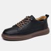 Leather shoes men's 2025 summer hollowed-out casual breathable board shoes, one pedal, lazy footwear men's tide