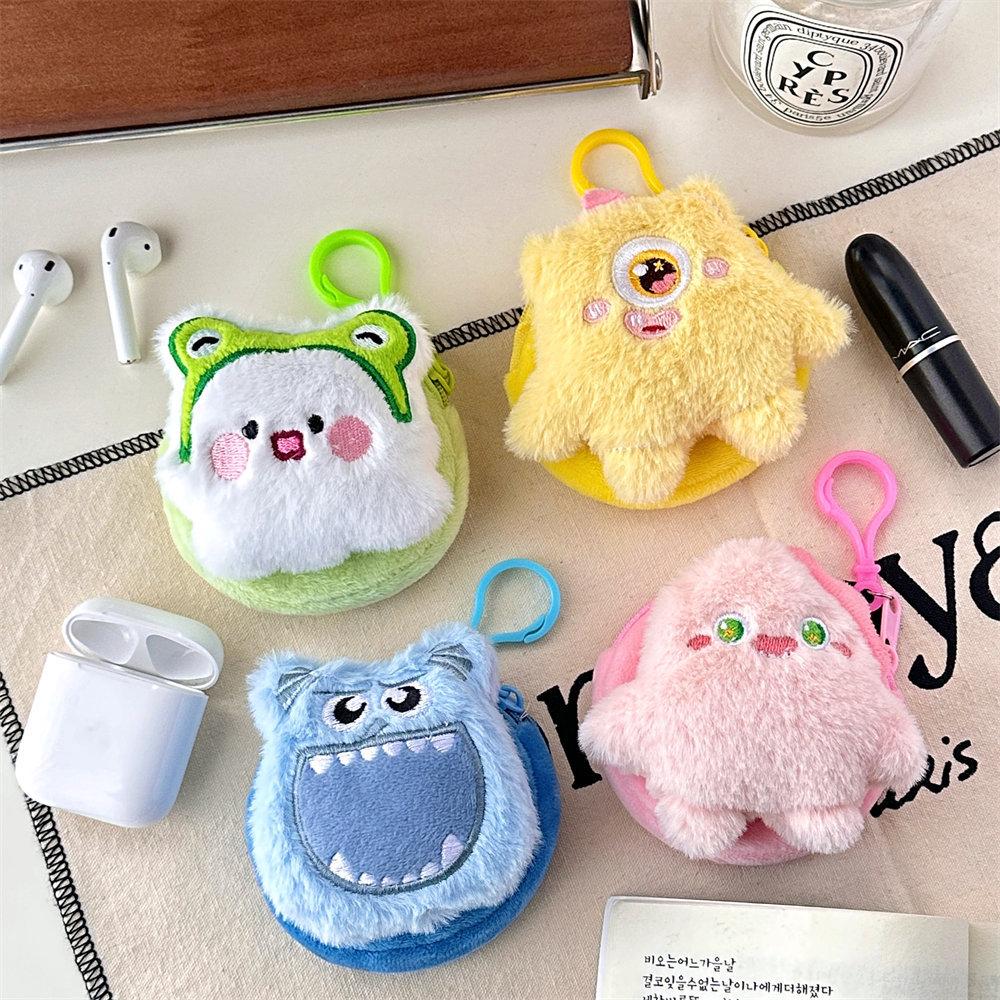 New Cute Plush Mini Wallet Girl Decorative Pendant Creative Cartoon Earphone Storage Bag Hanging Decoration