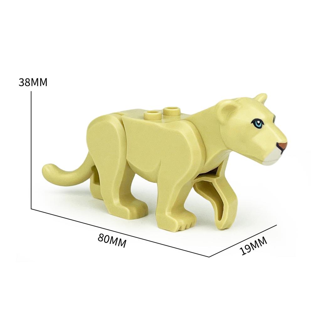 Zoo Animals Building Blocks Set: Elephant, Camel, Deer, Giraffe, Gorilla, Horse, Tiger - Mini Action Figure Bricks Toy