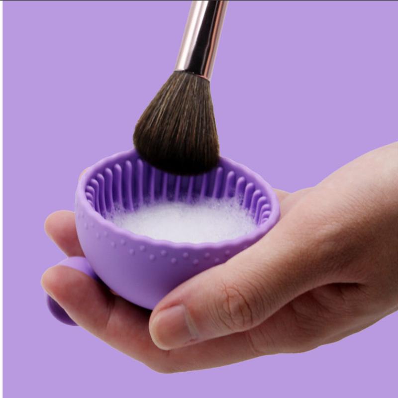 1Pcs Premium Silicone Scrubber & Non-Slip Bowl Quick Clean Makeup Brush Cleaning Bowl Effortless Deep Cleaning For All Facial