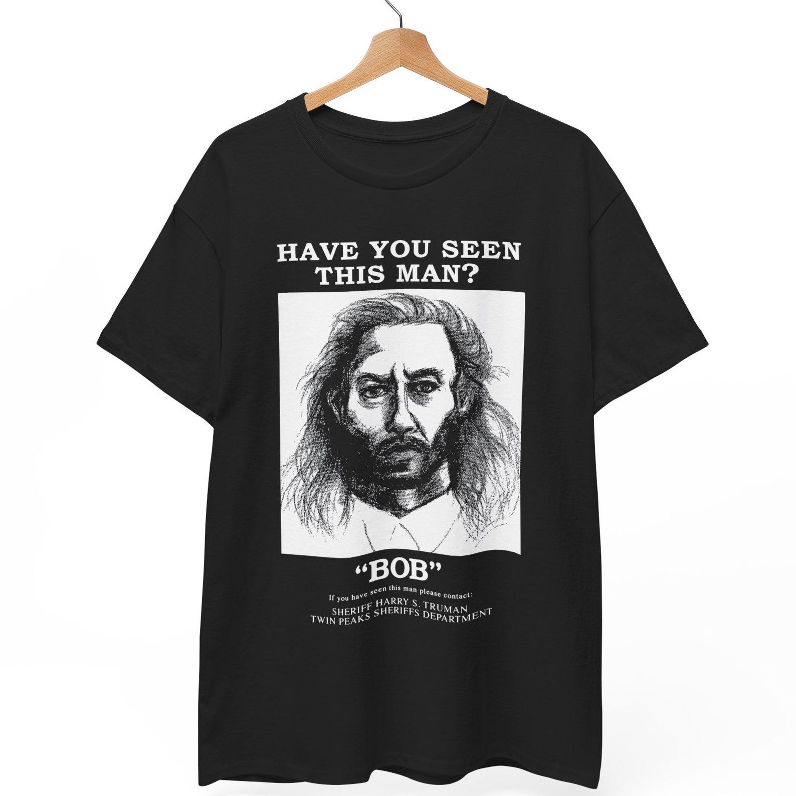 Twin Peaks  Have You Seen This Man?  T-Shirt - Killer BOB David Lynch Cult Film Tee - Psychological Horror Shirt - Unisex S to 5XL M