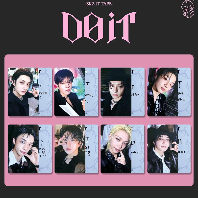 Stray Kids DO IT Set di 8 Fotocard, SKZ IT TAPE Beneficio Fortunato Carte Lomo Collezionabili Merch Kpop Regalo per STAY