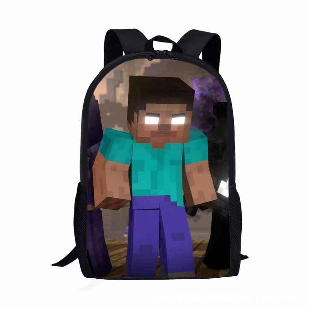 Square Man School Bag Cartoon Backpack Minecraft Backpack Game Printing Large Capacity