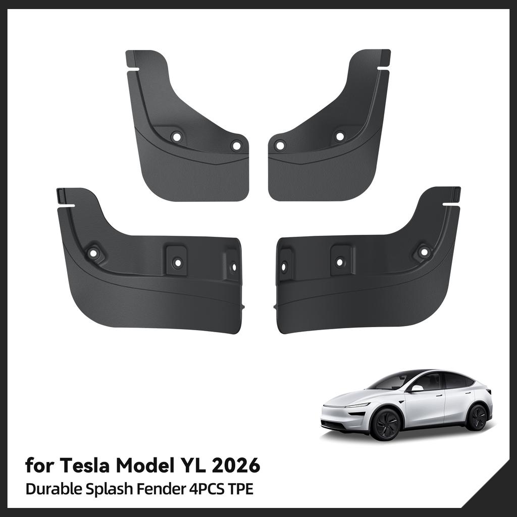 for Tesla Model YL 2025 2026 Rear Wheel Mud Flaps Car Modification Accessories Splash Guard Mud Fenders Kit 4Pcs