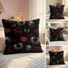 Dark Gothic Skeleton Love Eco Linen Cushion Cover DoubleSided Print Breathable Pillow Case Hidden Zipper Home Decor Gift