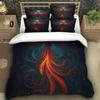 Phoenix Duvet Cover for Adult Teen,Fiery Phoenix Bedding Set with Pillow Cases,Dreamy Sky Clouds Printed Microfiber Quilt Cover