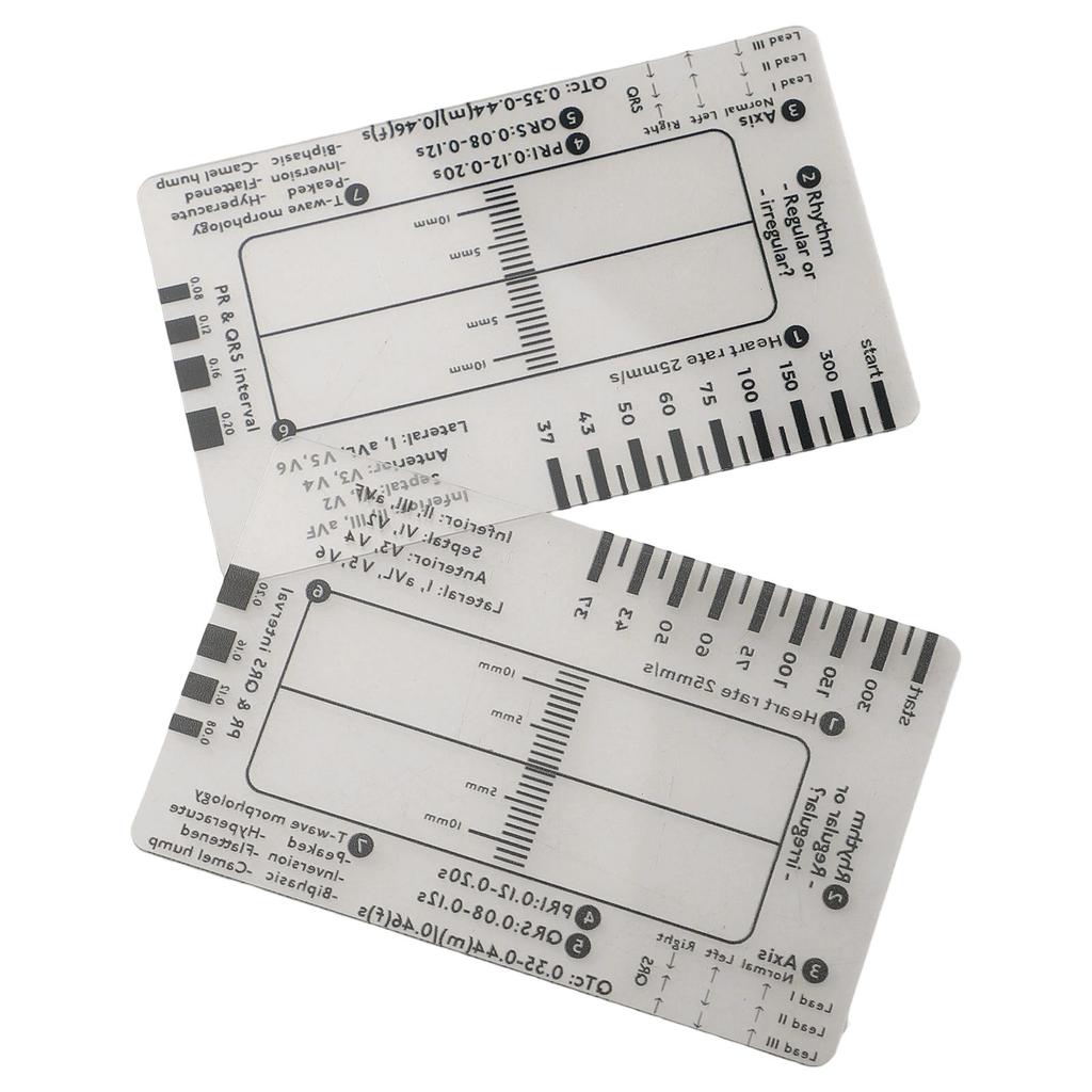 7 Step Ruler Transparent Caliper Interpretation Measurement Ruler For EKG Interpretation Transparent EKG Calipers Measuring Tool