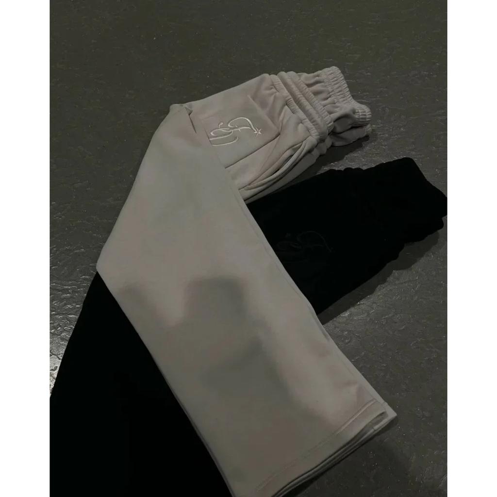 DRIPX Y2K American New Harajuku Vintage Loose Double Waist Sweatpants Streetwear Hip Hop Popular Letters Embroidered Casual Pants