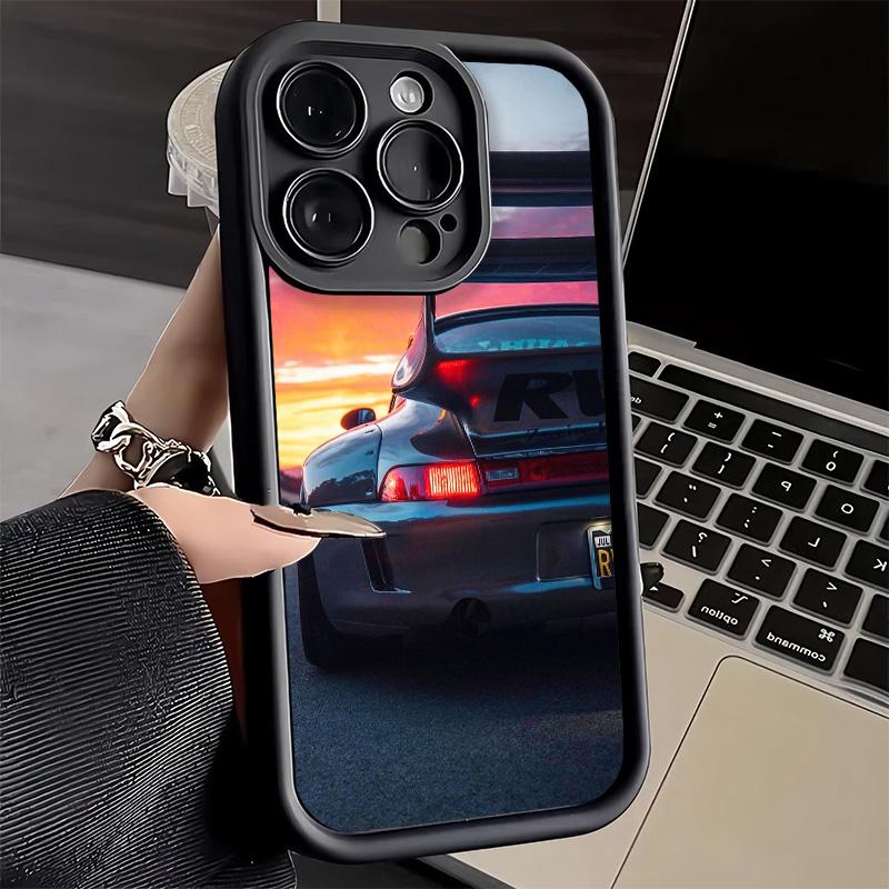 Phone Case for iPhone 17 Air 16E 15 16 Pro Max Sports Car RWB Cool Cover 14 Plus 13 12 Mini Soft Shell Silicone Fundas
