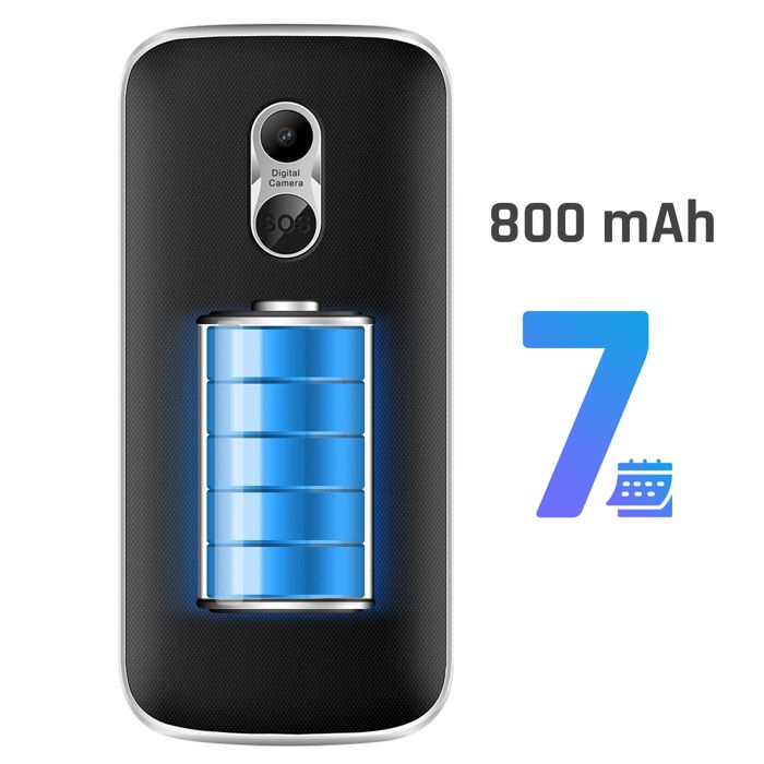 Mobilní telefon s tlačítky 4G Dual SIM SOS tlačítko baterie 800 mAh myPhone Černý