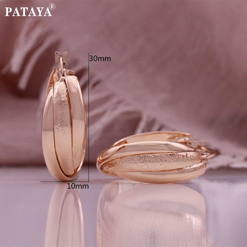 PATAYA Ohrringe in Roségold mit geometrischen Formen im Hip-Hop-Stil