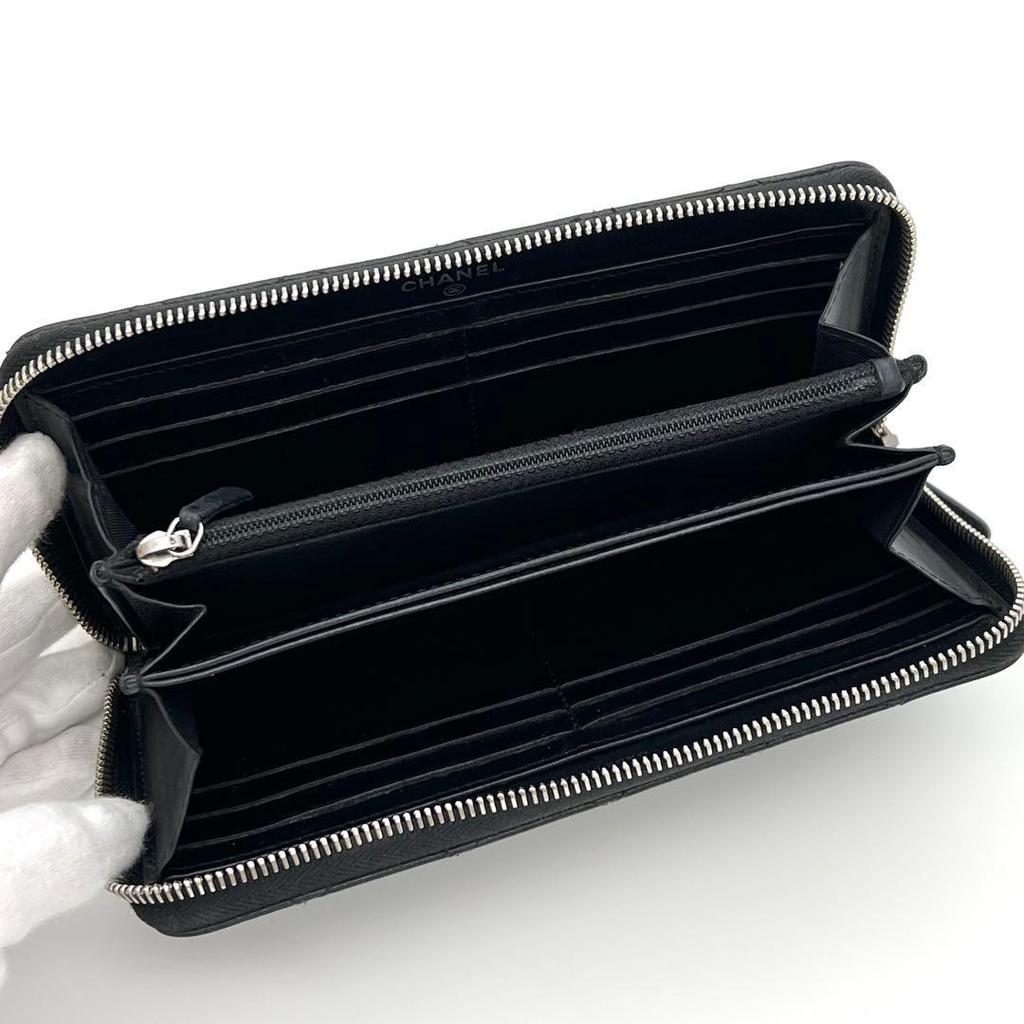 Used CHANEL Matelasse Caviar Skin Classic Long Zip Wallet