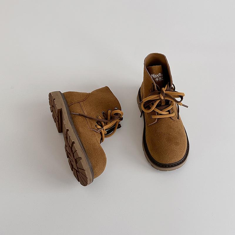 Fashion Suede British Martin Boots Autumn Vintage Short Tube Frosted Lace-Up Flat Bottom Versatile Boots Women's Boots