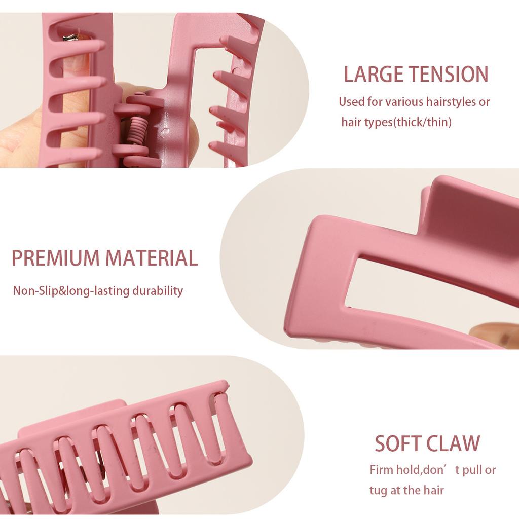 High Quality18pcs Cute Minimalist Rectangular Hair Clips - Non-Slip Grip, Matte Finish, Assorted Colors (Pink, Green, Brown, Orange, Red, Purple) for
