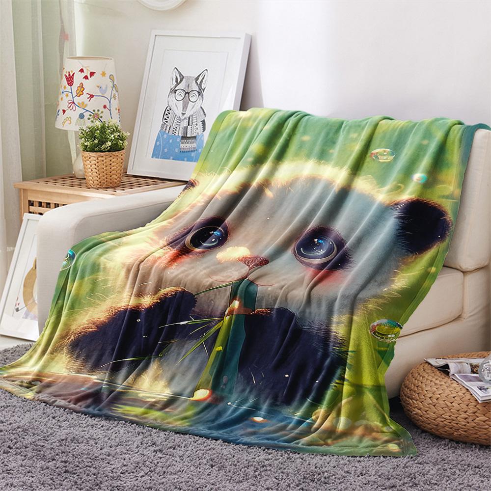 Coperta in Flanella con Stampa Panda, Alta Qualità, Confortevole per Tutte le Stagioni, Decorazione per la Casa, Calore e Comfort, Perfetta per Regali di Natale
