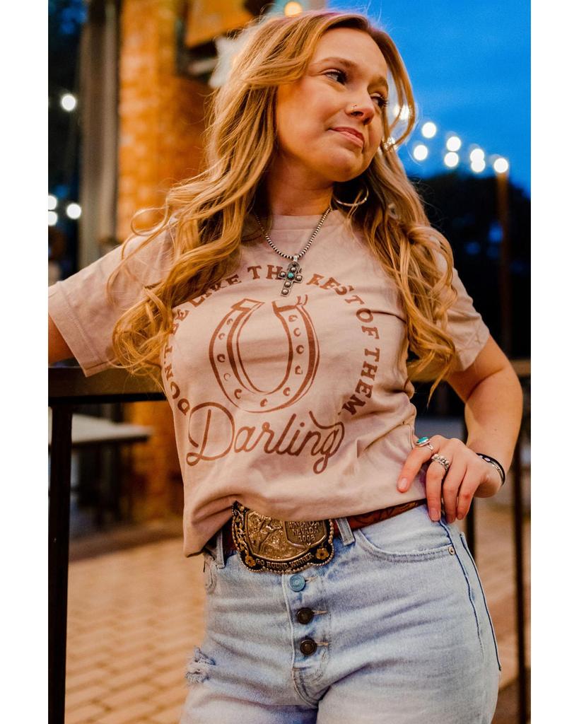 Azura Exchange Darling Letter Graphic Print T-Shirt