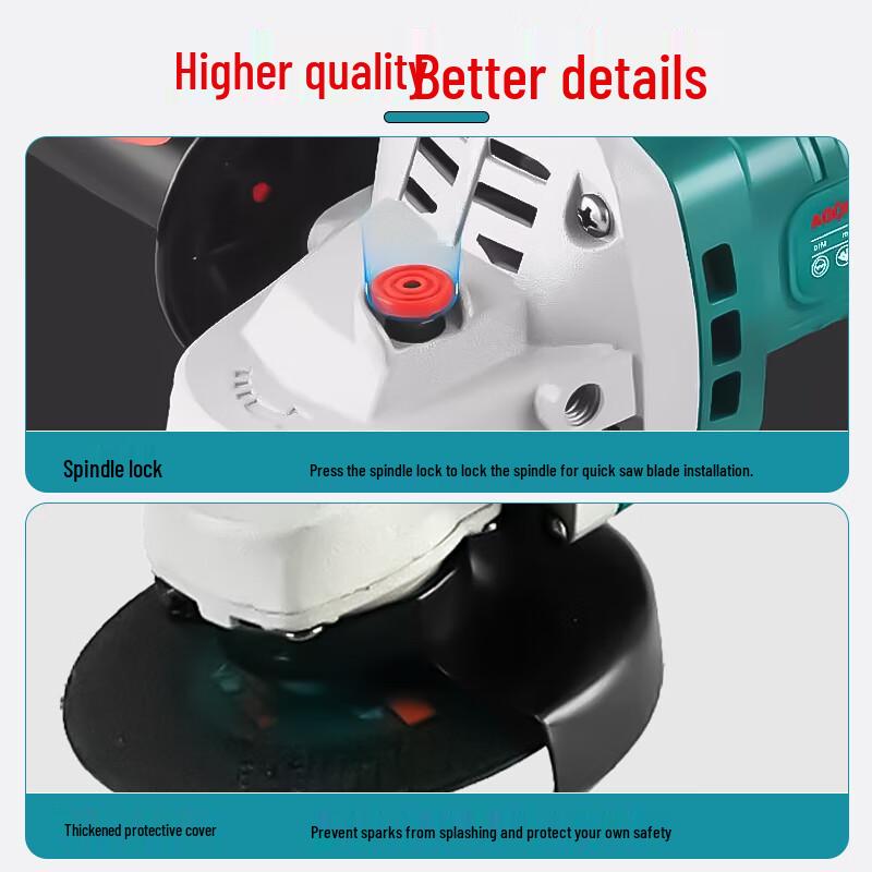 Boda 1650W Brushless Angle Grinder CN Plug (adapter Included)